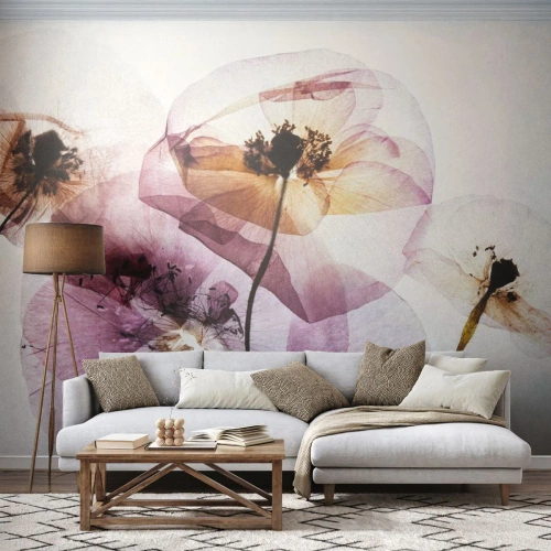 Fotobehang op maat Premium Sand - Transparante lichaamsbloemen - Bloemen, Tuin, Deel