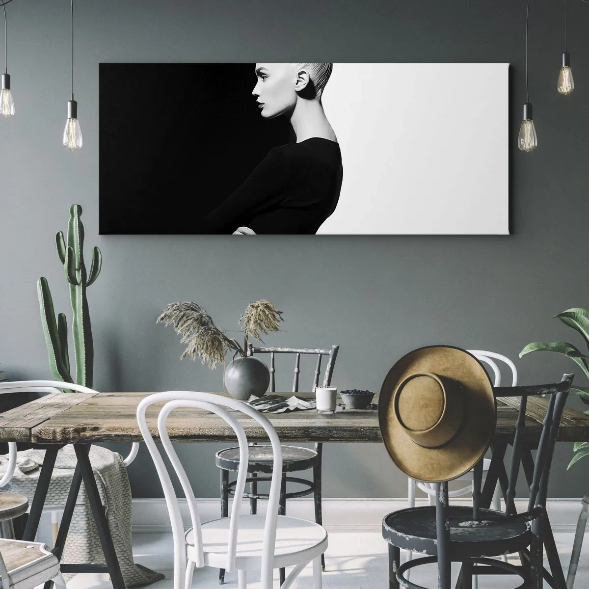 Schilderen op canvas - Gewoon een vrouw - 100x40 cm
