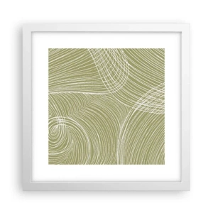 Poster in een witte lijst - Ingewikkelde abstractie in wit - 30x30 cm