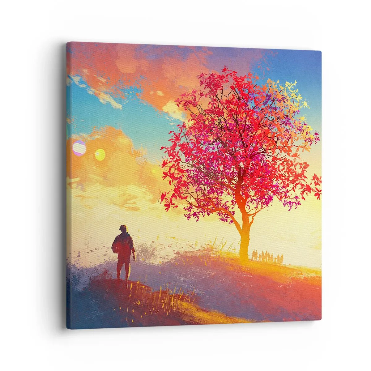 Schilderen op canvas - Pelgrim bij de bestemming - 40x40 cm