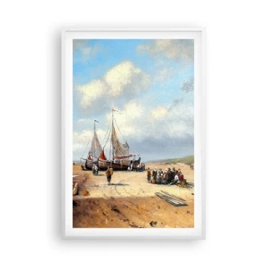 Poster in een witte lijst - Na een geslaagde vangst - 61x91 cm
