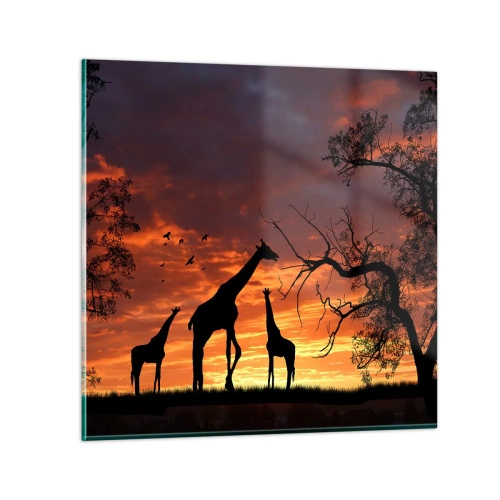 Schilderen op glas - Een klein diner met je geliefden - 70x70 cm