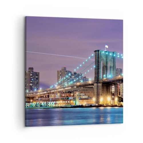 Schilderen op canvas - Al vele jaren de Brooklyn Bridge - 50x50 cm