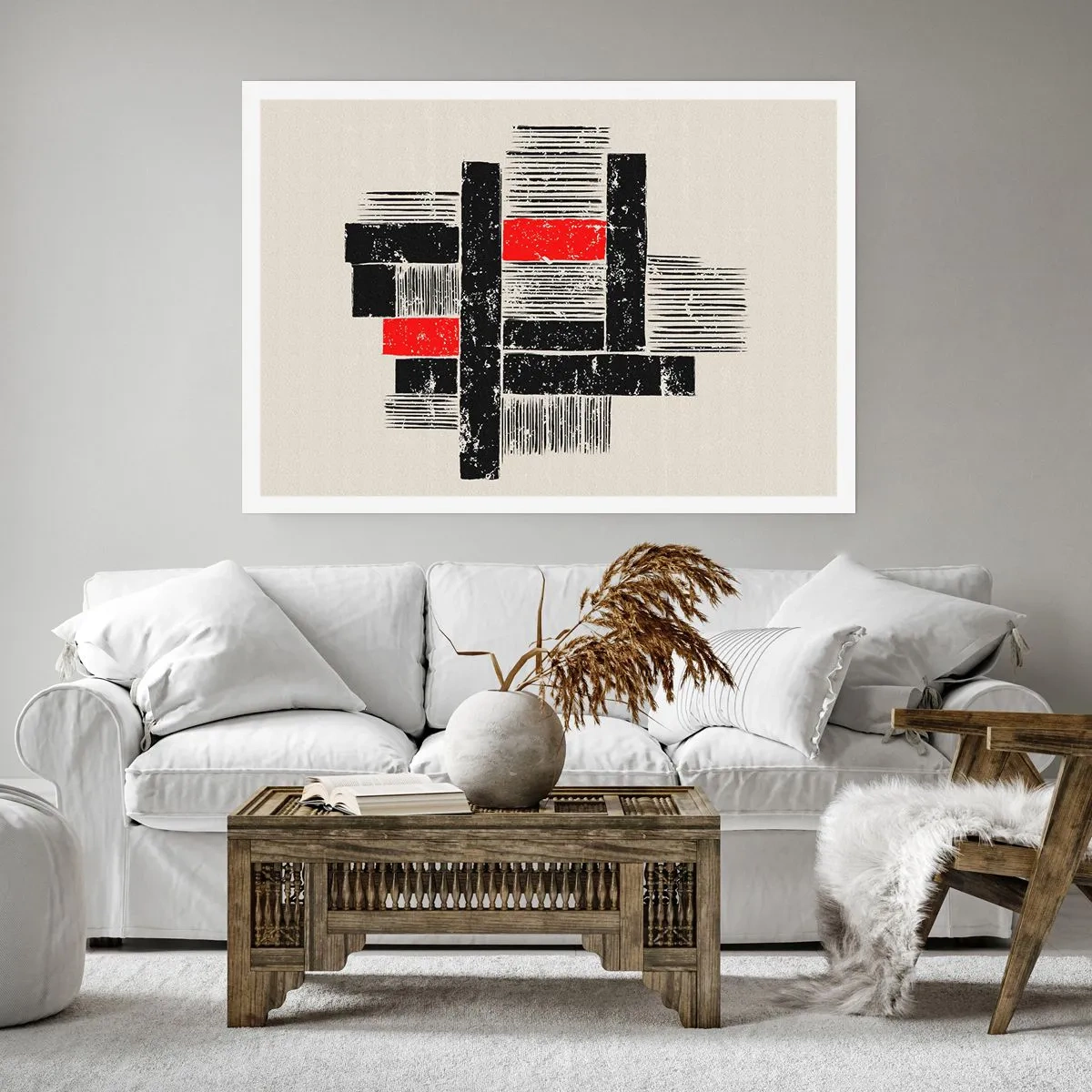 Poster - Rood en zwart - 50x40 cm