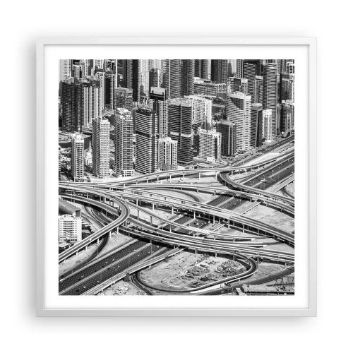 Poster in een witte lijst - Dubai - de onmogelijke stad - 60x60 cm