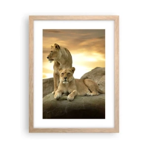 Een poster in een licht eiken lijst - Koninklijke majesteit - 30x40 cm