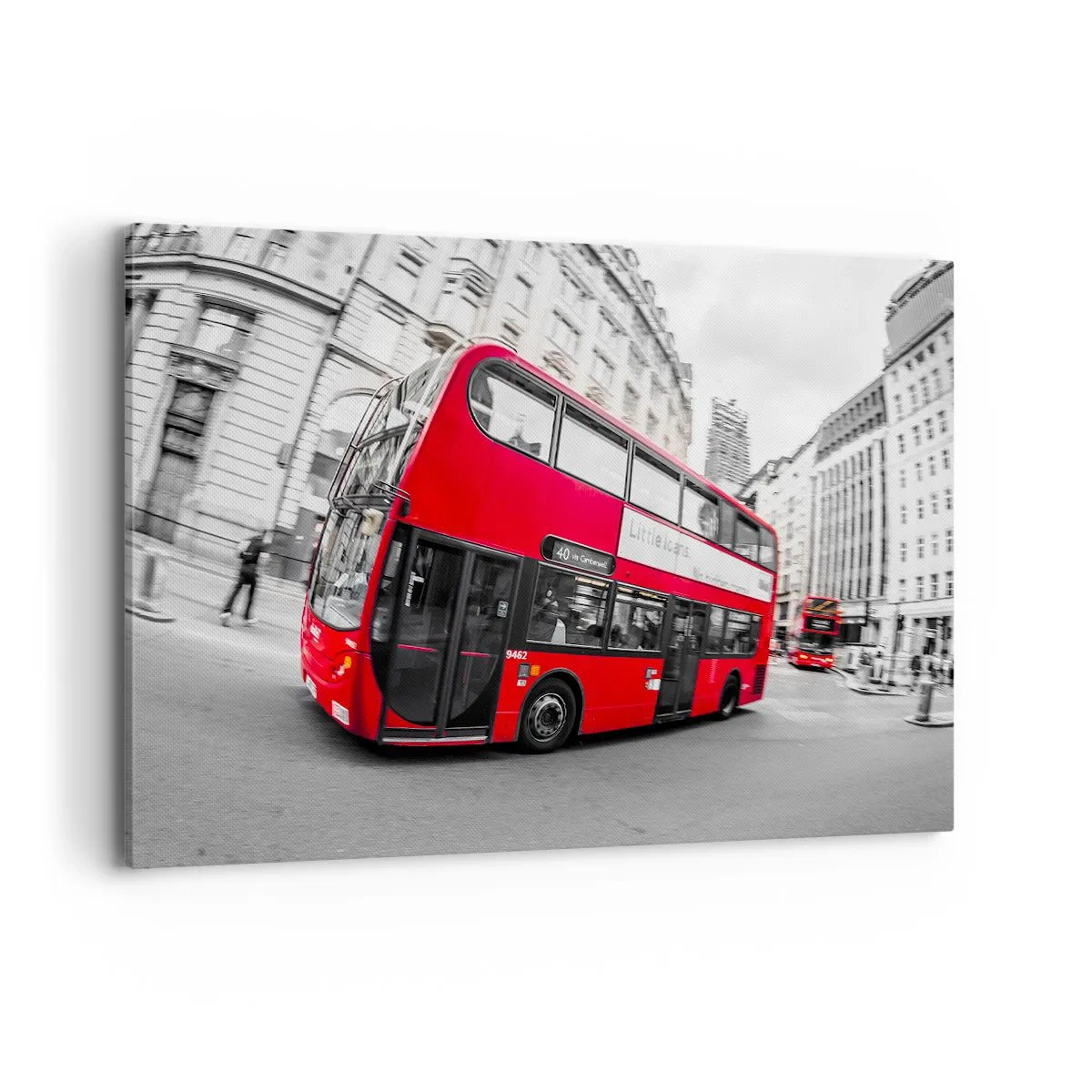 Schilderen op canvas - Londen traditioneel - by bus - 120x80 cm