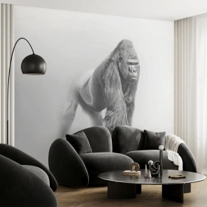 Fotobehang Standard Eco - Vertrouwen in zijn kracht - Dieren, Gorilla, Aap - 300x210 cm