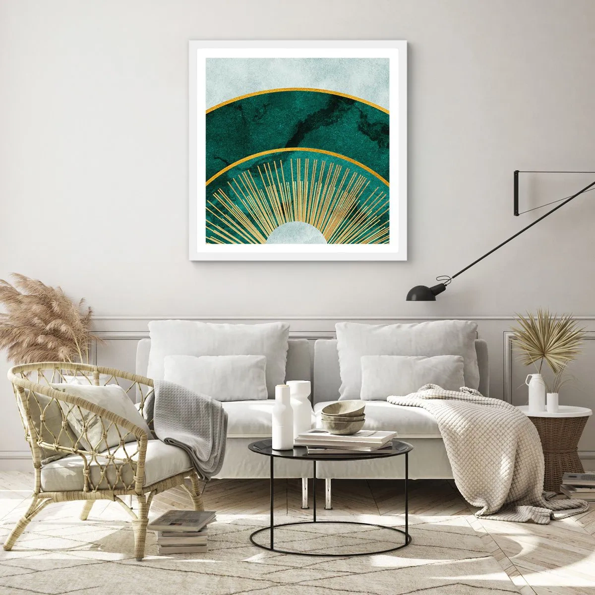 Poster in een witte lijst - Een ander zonnestelsel - 40x40 cm