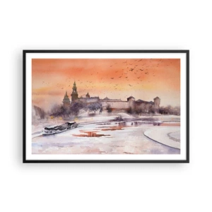 Poster in een zwarte lijst - Koninklijke zonsondergang - 91x61 cm