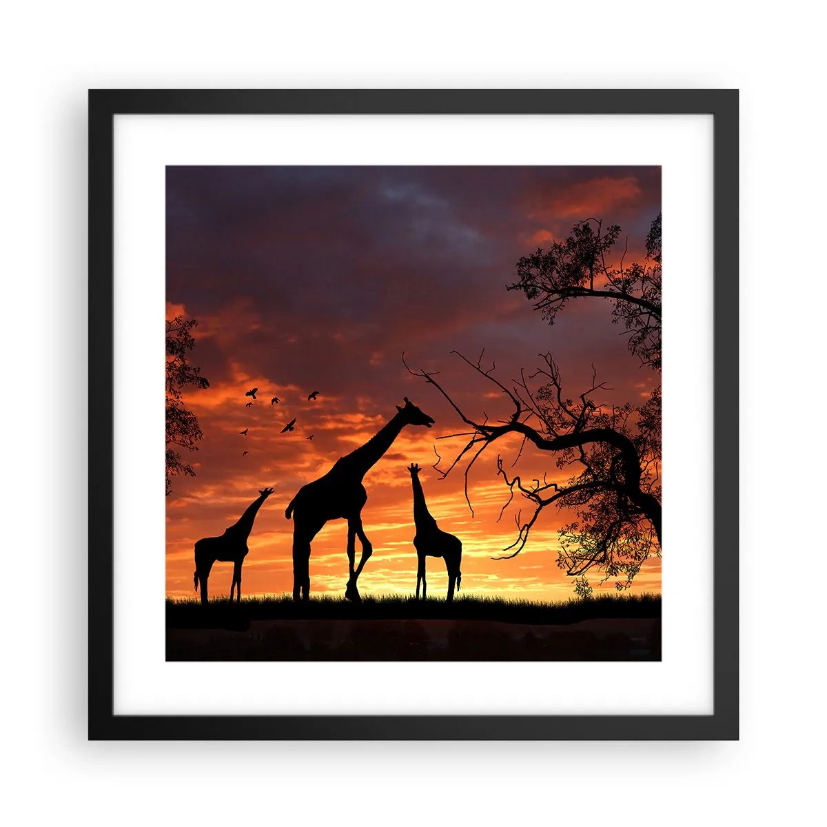 Poster in een zwarte lijst - Een klein diner met je geliefden - 40x40 cm