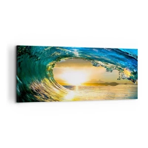 Schilderen op canvas - In een smaragd-gouden kristal - 100x40 cm