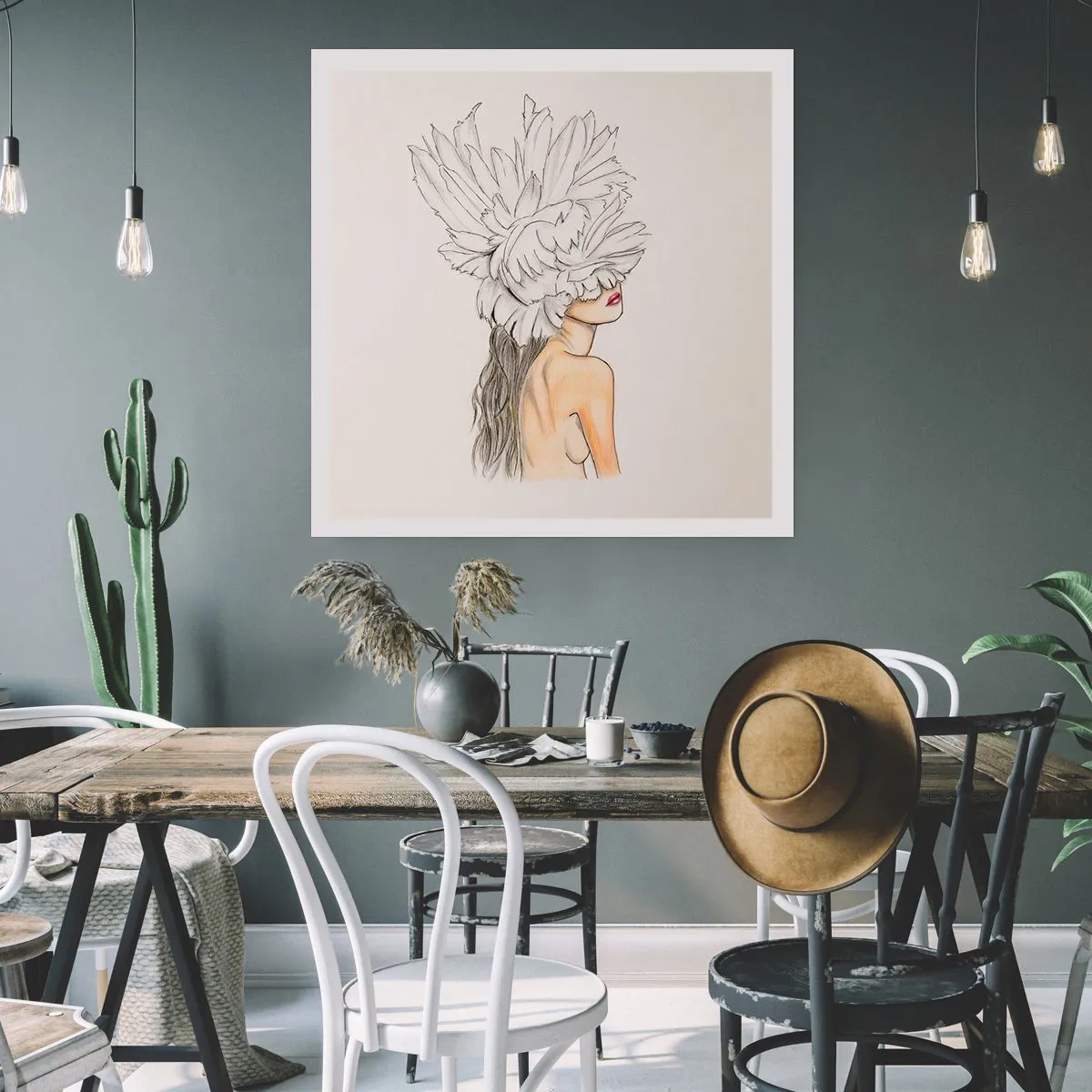 Poster - gekroonde schoonheid - 60x60 cm