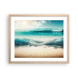 Een poster in een licht eiken lijst - De vrede van de oceaan - 50x40 cm