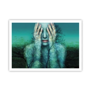 Poster - Ondergedompeld in blauw - 100x70 cm