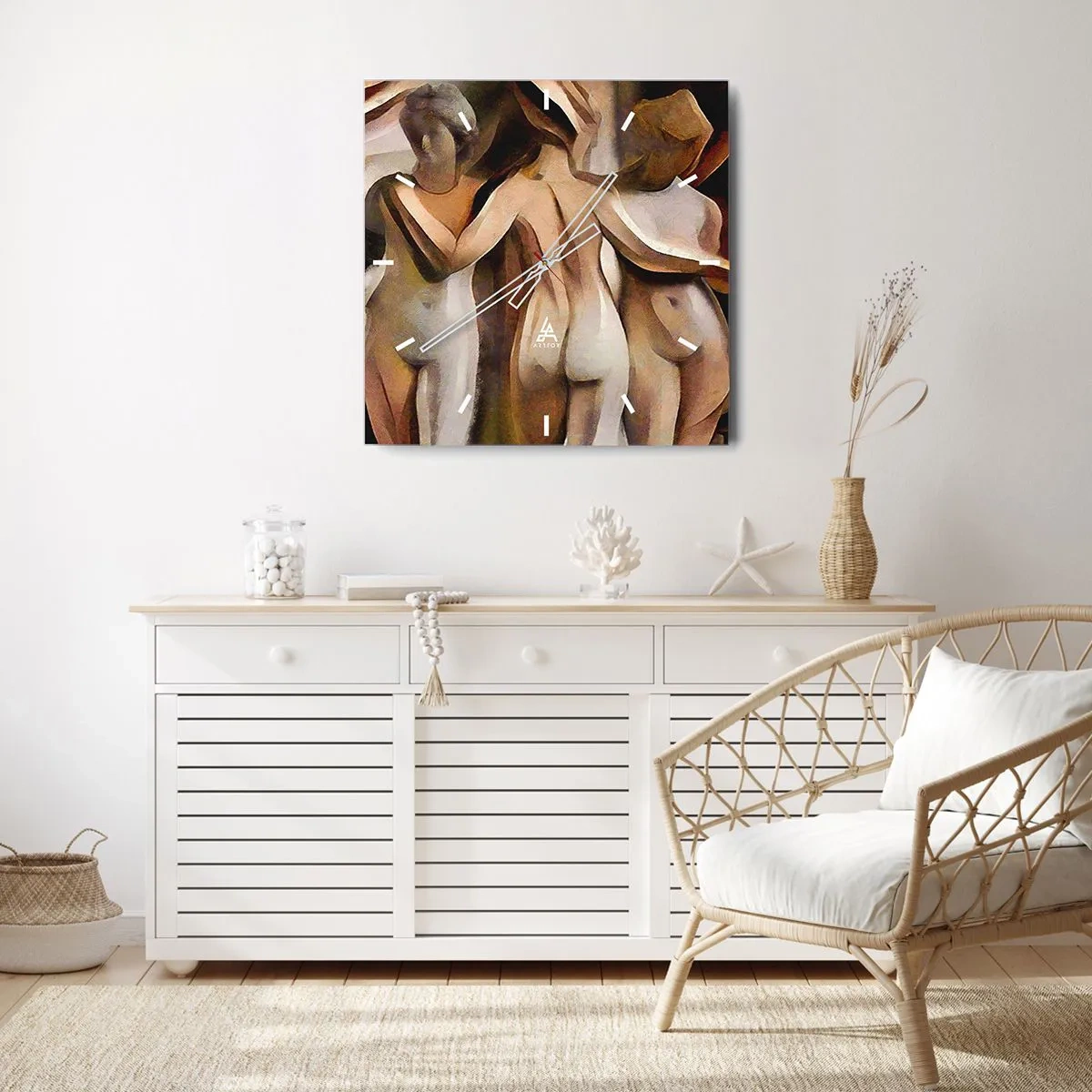 Wandklok - Klok - Drie Gratiën 2.0 - 40x40 cm