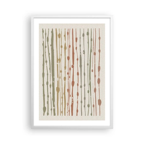 Poster in een witte lijst - Muzieknotatie van kleuren - 50x70 cm