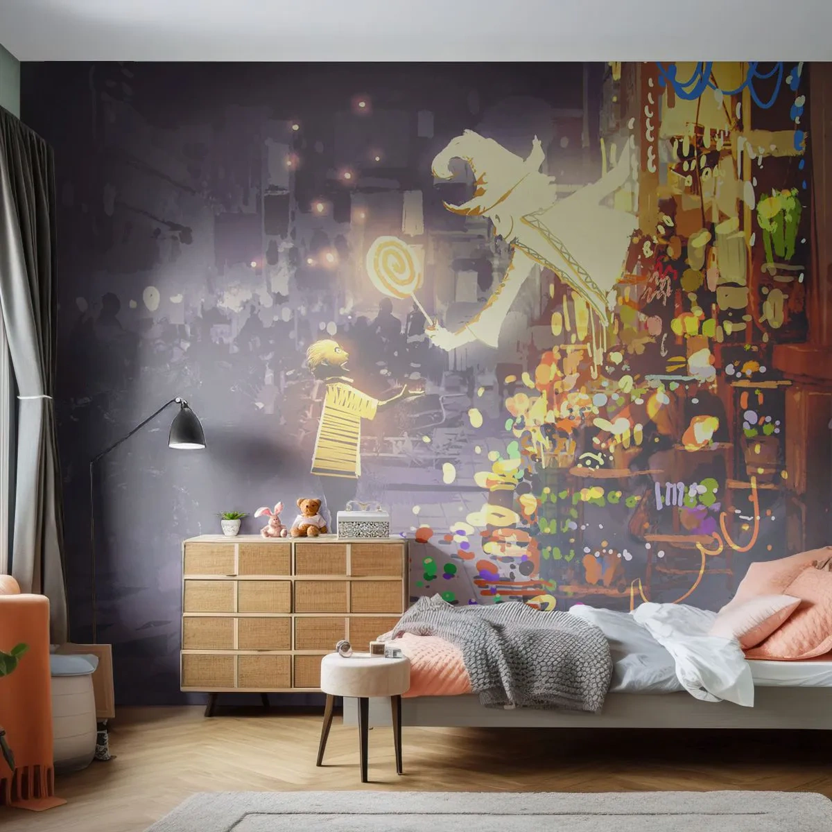 Zelfklevend Fotobehang Deluxe Sticker - Tovenarij bestaat wel - Abstractie, Fantasie, Voor kinderen - 250x175 cm
