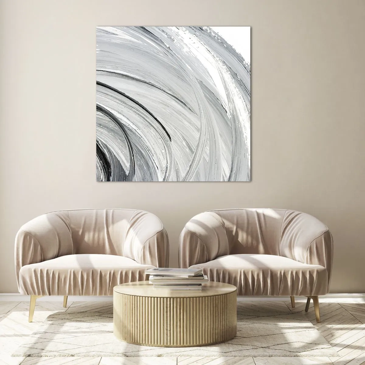 Schilderen op glas - Orbitale samenstelling - 60x60 cm