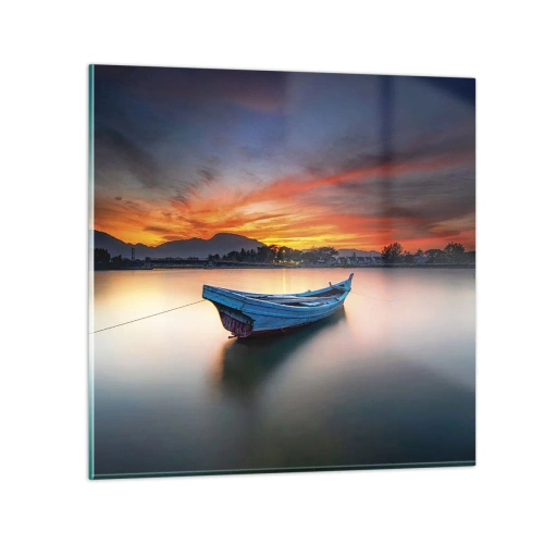 Schilderen op glas - Een goede nacht komt eraan - 70x70 cm