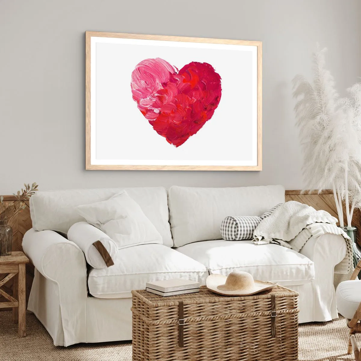 Een poster in een licht eiken lijst - Alles wat je nodig hebt is liefde - 100x70 cm