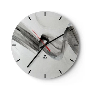 Wandklok - Klok - Grijze abstracte penseelstreek op een lichte achtergrond - 30x30cm - Terloops voor de lol - Moderne wanddecoratie voor woonkamer, keuken en slaapkamer ARTTOR