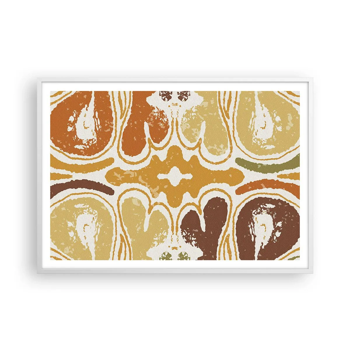 Poster in een witte lijst - Sentimentele abstractie - 100x70 cm