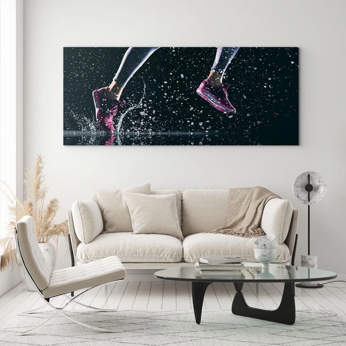 Schilderen op glas - Hoeveel kracht in de benen - 90x30 cm