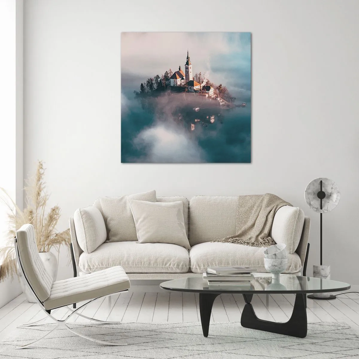 Schilderen op glas - droom eiland - 30x30 cm