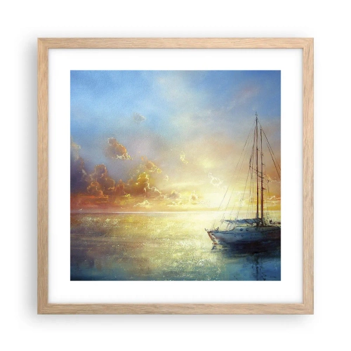 Een poster in een licht eiken lijst - In een gouden baai - 40x40 cm