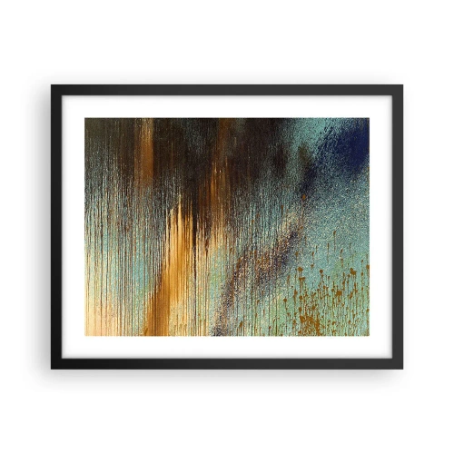 Poster in een zwarte lijst - Een niet toevallig kleurrijke compositie - 50x40 cm