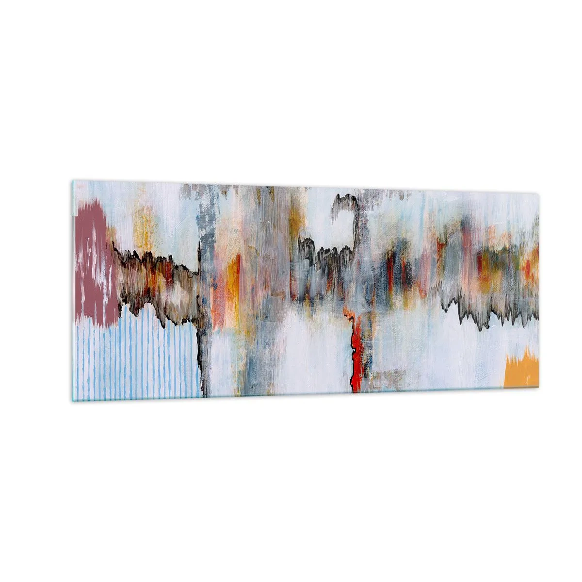 Schilderen op glas - Een stok op het water - 100x40 cm