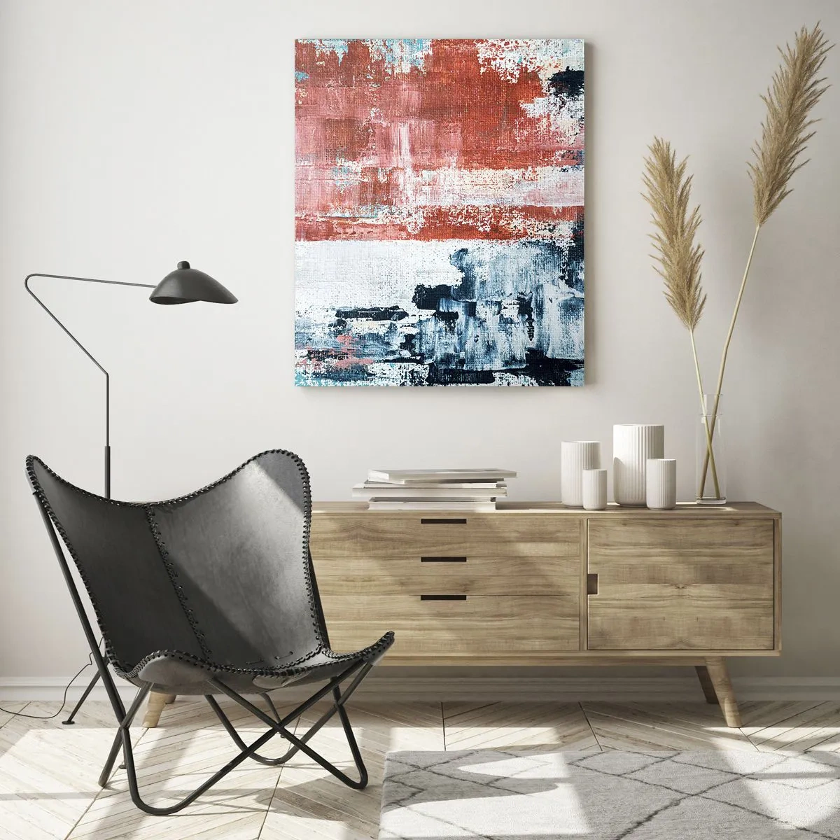 Schilderen op glas - Fifty Fifty abstract - 70x100 cm