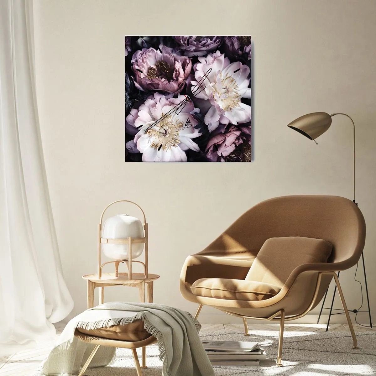 Wandklok - Klok - Boeket ouderwets - 30x30 cm