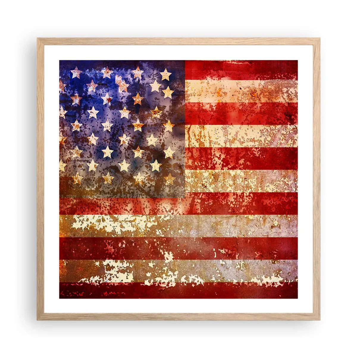 Een poster in een licht eiken lijst - Glorie vervaagt niet - 60x60 cm