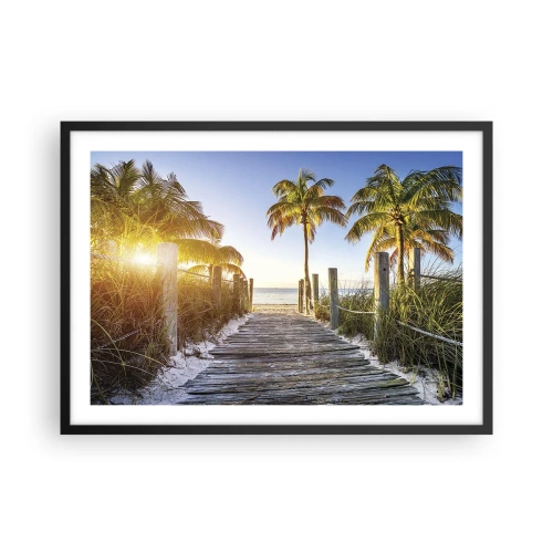 Poster in een zwarte lijst - Rechtstreeks naar het paradijs - 70x50 cm