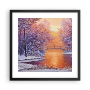 Poster in een zwarte lijst - Laten we elkaar hier ontmoeten - 40x40 cm