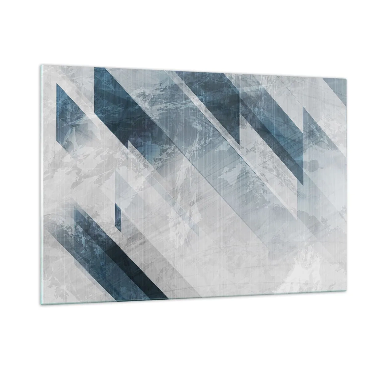 Schilderen op glas - Ruimtelijke compositie - grijze beweging - 120x80 cm