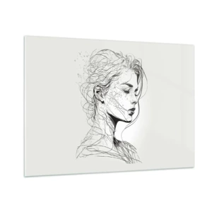 Schilderen op glas - Portret in gedachten - 100x70 cm