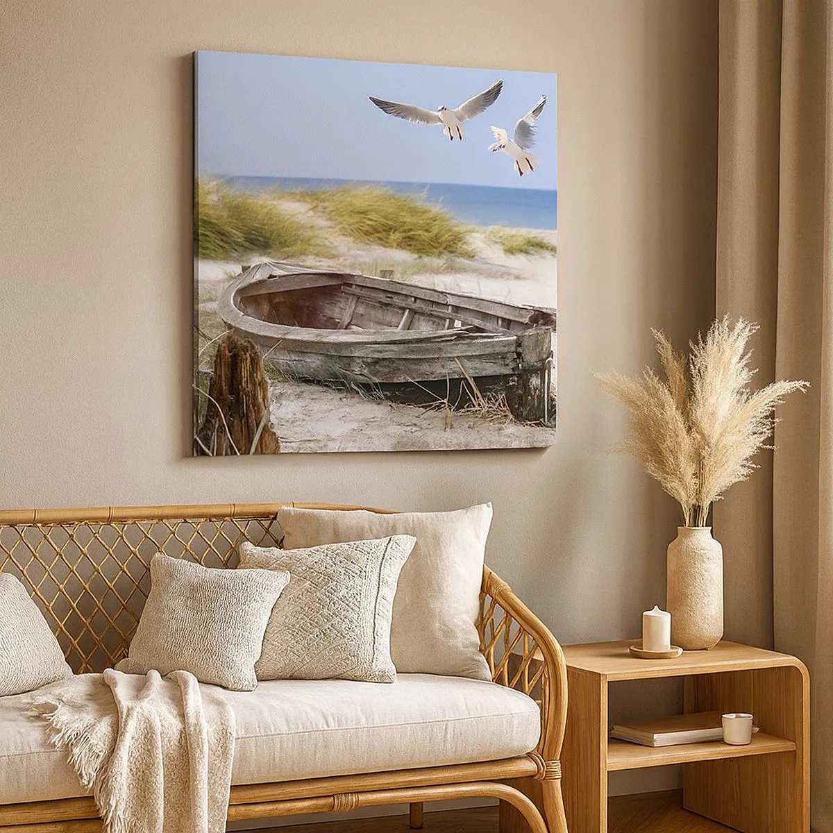 Schilderen op canvas - Badend in de wind - 30x30 cm