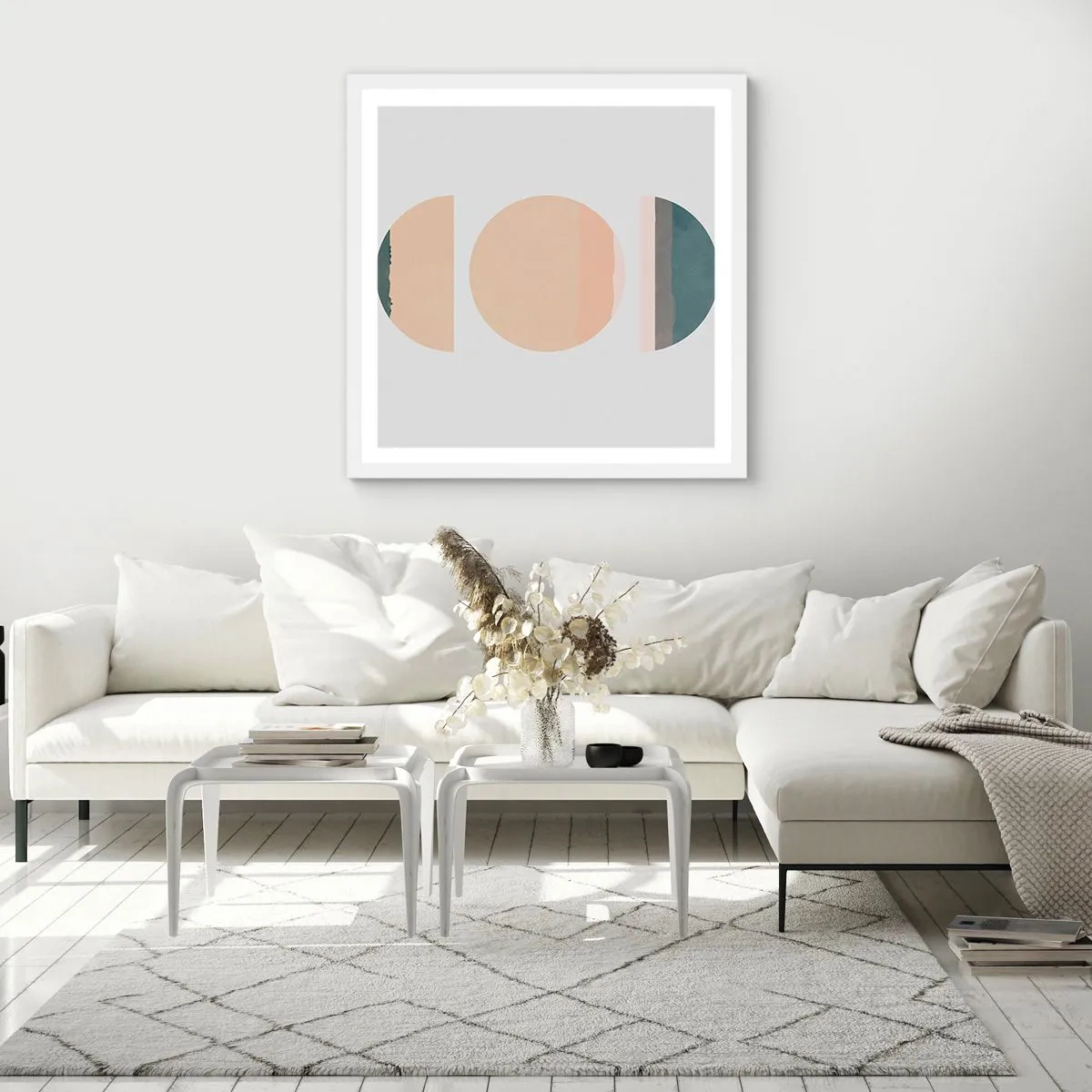 Poster in een witte lijst - Een Wiel achter een andere - 30x30 cm