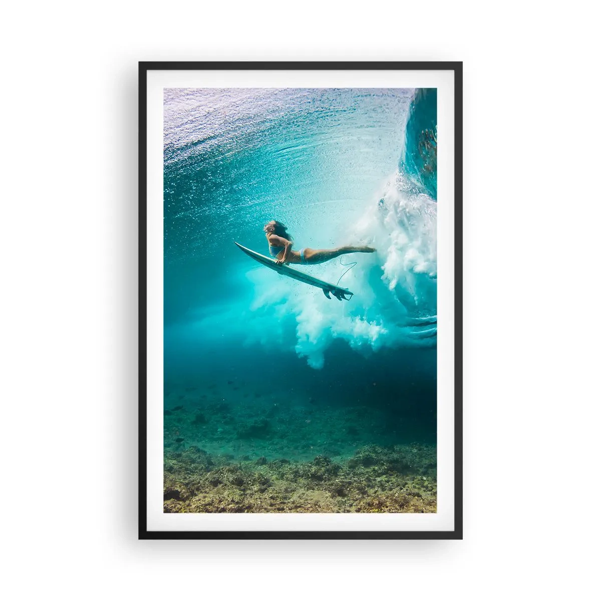 Poster in een zwarte lijst - Onderwaterwereld - 61x91 cm