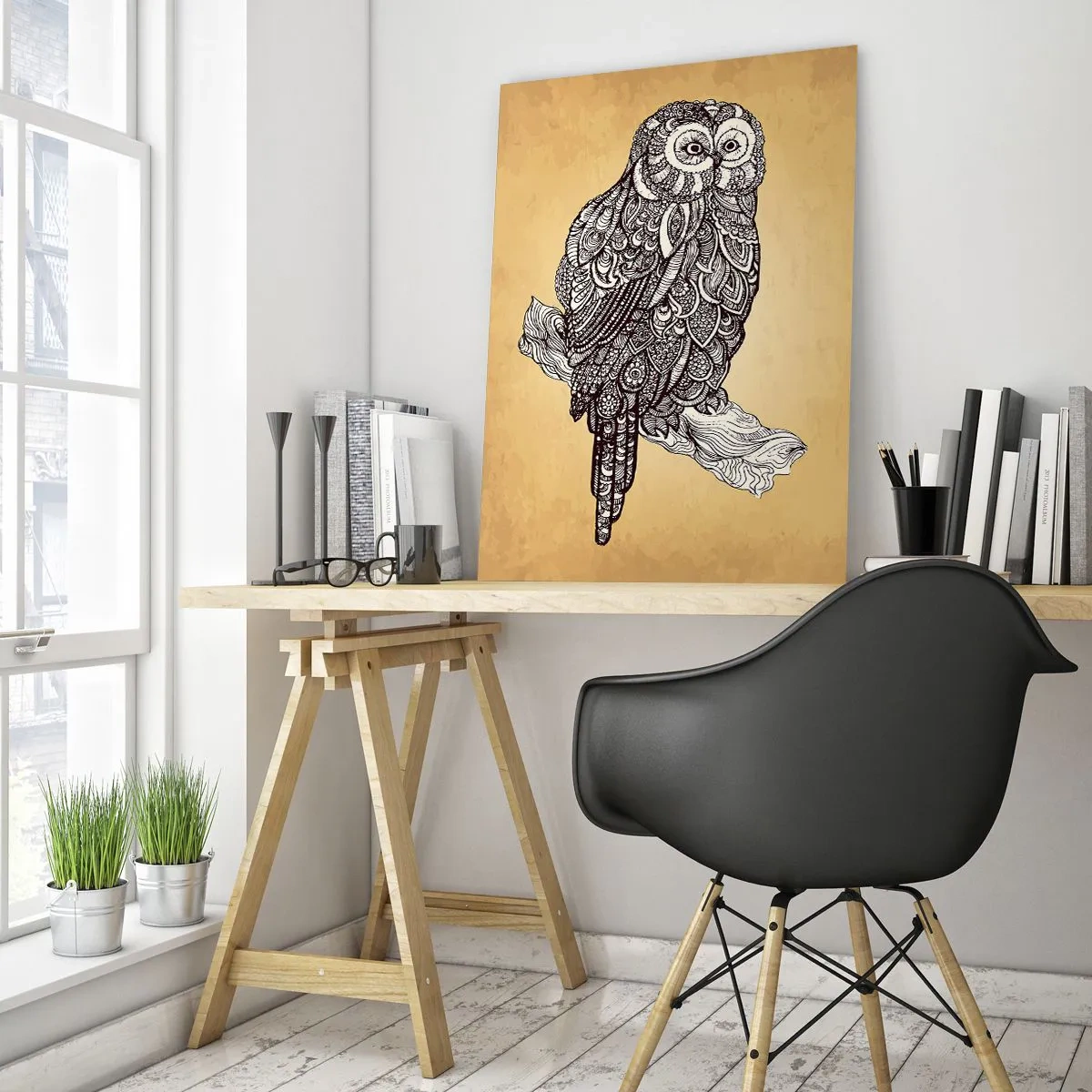 Schilderen op glas - Ingewikkelde ornamenten van wijsheid - 50x70 cm