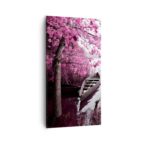 Schilderen op canvas - In roze stilte - 55x100 cm