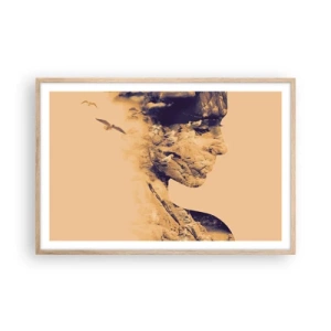 Een poster in een licht eiken lijst - Van nature mooi - 91x61 cm