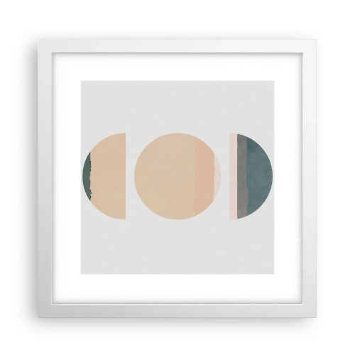Poster in een witte lijst - Een Wiel achter een andere - 30x30 cm
