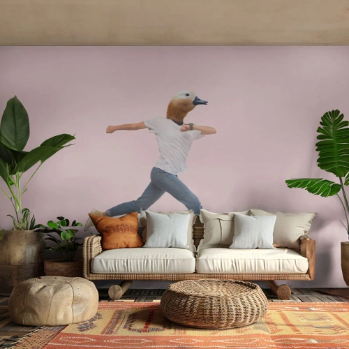 Fotobehang Standard Eco - Een snufje absurditeit - Abstractie, Man, Minimalisme - 400x280 cm