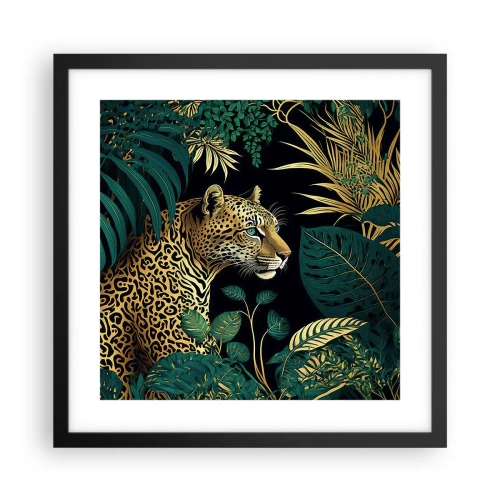 Poster in een zwarte lijst - Een gastheer in de jungle - 40x40 cm