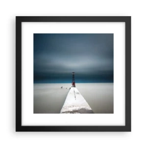 Poster in een zwarte lijst - Om de uitgestrektheid te ontmoeten - 30x30 cm