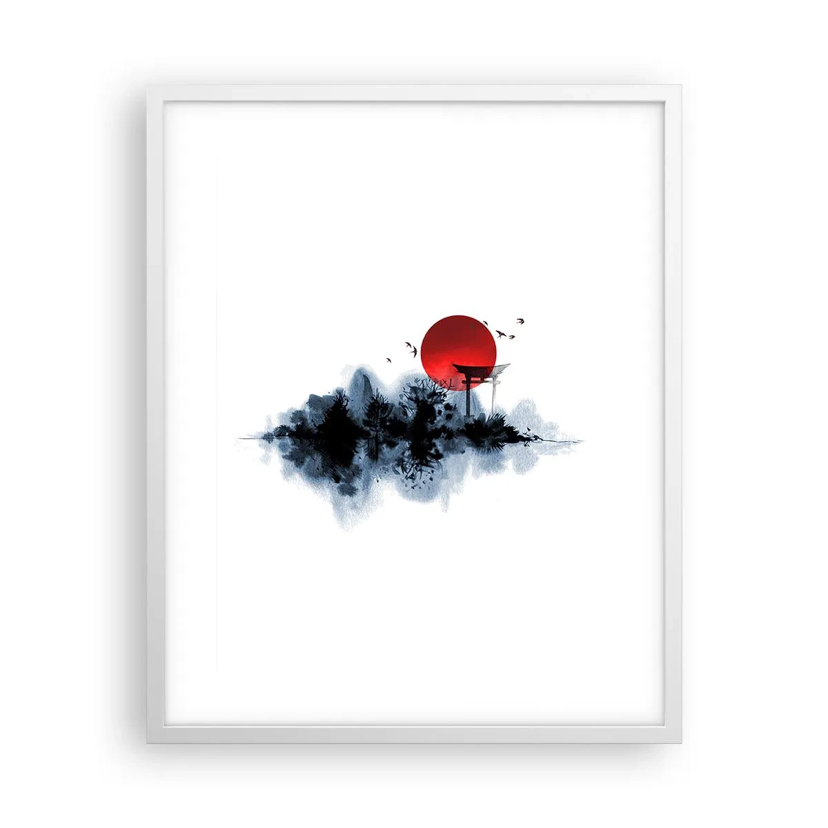 Poster in een witte lijst - Japanse weergave - 40x50 cm